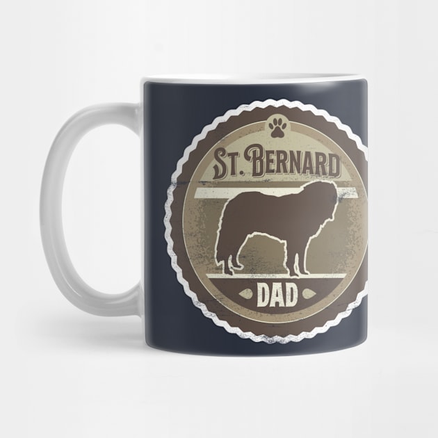 St. Bernard Dad - Distressed Saint Bernard Silhouette Design by DoggyStyles